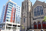 Columbia, centre-ville du Missouri et Missouri United Methodist Church