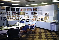 Minimum human intervention is required to control many large facilities, such as this electrical generating station. Control room pt tupper.jpg