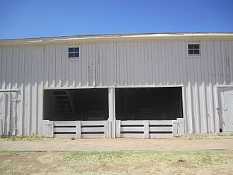 U Lazy S Carriage House, now at the National Ranching Heritage Center in Lubbock, Texas. Corral at NRHC in Lubbock, TX IMG 1616.JPG