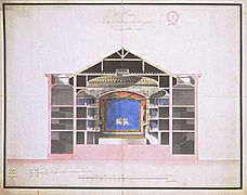 Plan du théâtre municipal de Dijon par Jacques Cellerier.