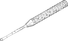 Illustration from a United States patent for an ornate curette (Michelson, 1988) Currette.png