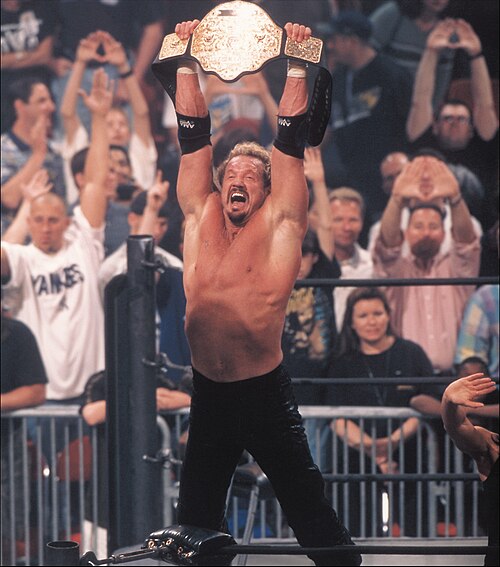 Diamond Dallas Page as WCW World Heavyweight Champion. The title is represented by the Big Gold Belt, which represented six different championships.