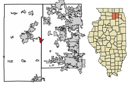 Location of Maple Park in DeKalb County, Illinois