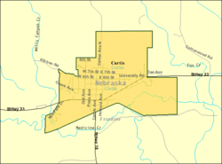 Detailed map of Curtis, Nebraska