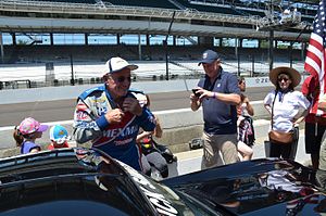 Dick Simon at the 2016 Brickyard SVRA Pro-Am race at the Indianapolis Motor Speedway. DickSimonSVRA2016.jpg
