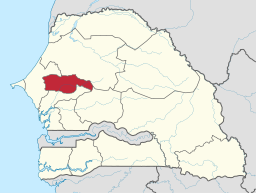 Regionens läge i Senegal