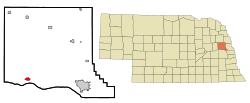 Lage im Dodge County und in Nebraska