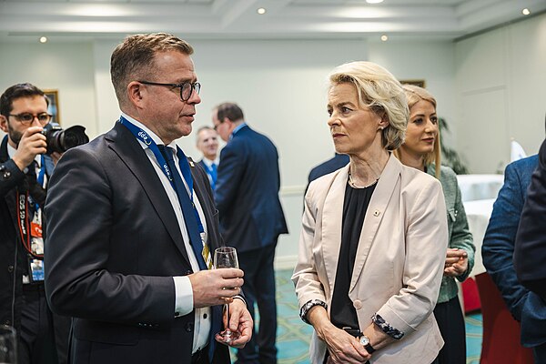 Orpo with President of the European Commission Ursula von der Leyen, at an EPP summit in 29 June 2023