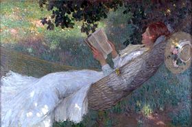 The lady reading a Love Story