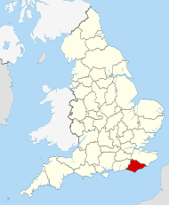 Pozicija East Sussexa na karti Engleske