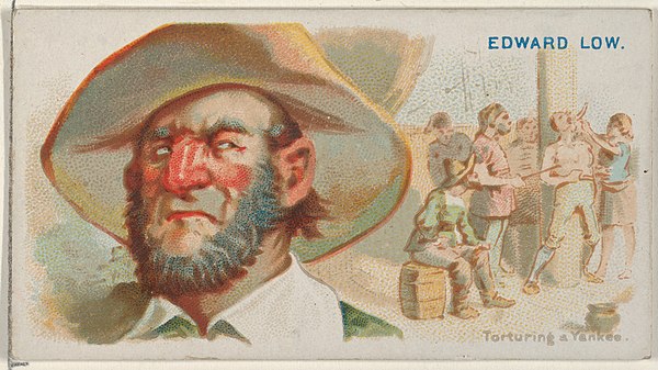 Edward Low, Torturing a Yankee, from the Pirates of the Spanish Main series (N19) for Allen & Ginter