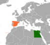 Location map for Egypt and Spain.