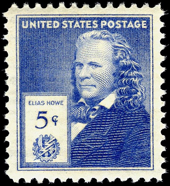 File:Elias Howe, commemorative stamp, 5c 1940 issue.jpg