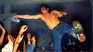 Evaristo, singer of La Polla Records (which means Dick Records in Spanish) at a concert. EvaristoParamos.jpg