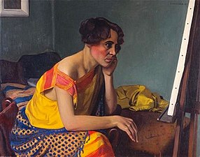 Femme au chevalet.jpg (1925), collection particulière.