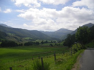 Petite Rhue valley with the Puy Mary in the background