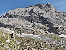 La face Nord de l'aiguille de la Vanoise depuis le lac des Vaches.