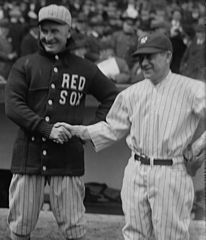 Frank Chance (left), shown with Miller Huggins, managed the team in 1923.