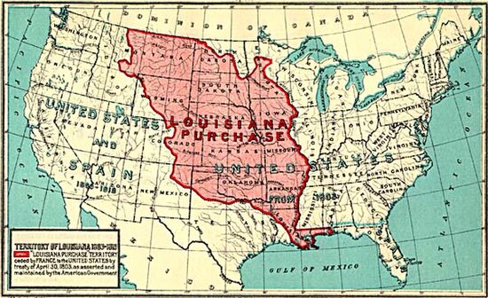 Louisiana Purchase boundaries of 1803