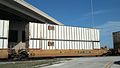 A container train passing through Jacksonville, Florida, with 53 ft (16.15 m) containers used for shipments within North America