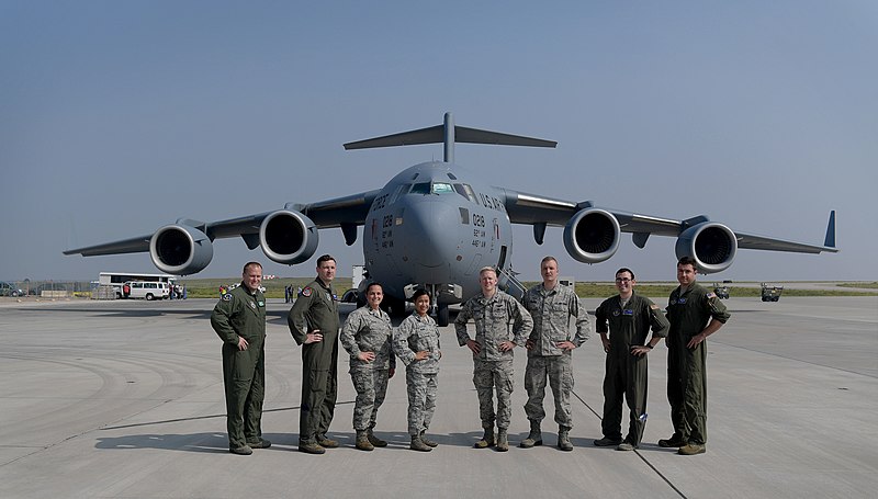 File:GPS III Space Vehicle No 1 departs from Buckley AFB (4679359).jpeg