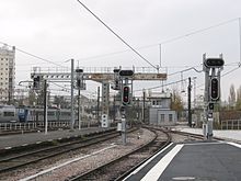 Les voies ferrées en sortie de gare en 2008.