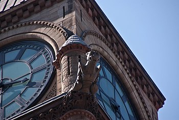 Replica gargoyles at Old City Hall, Toronto