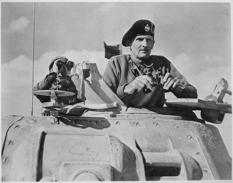 File:General Bernard L. Montgomery watches his tanks move up. North Africa, November 1942. - NARA - 535939.tif