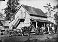 German family outside a farm building in the Bethania area, Queensland, ca. 1871 (5076726791).jpg