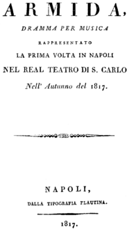 Gioachino Rossini - Armida - titlepage of the libretto - Naples 1817.png