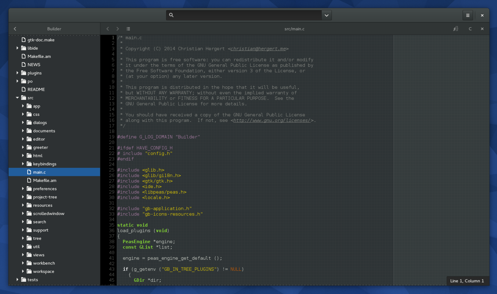 Config include. Gnome ide. Gnome Builder libadwaita.