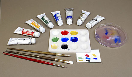 A selection of gouaches, some containing gum arabic