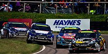 Reinis Nitiss, Andreas Bakkerud, Timmy Hansen and Jerome Grosset-Janin Grosset-Janin, Hansen, Bakkerud & Nitiss Lydden Hill 2014 004.jpg