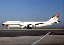 Boeing 747 fra Gulf Air på Charles de Gaulle internasjonale lufthavn i 1986.