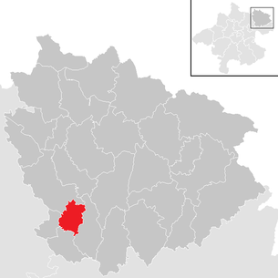 Lage der Gemeinde Hagenberg im Mühlkreis im Bezirk Freistadt (anklickbare Karte)