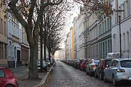 Halle (Saale), die Bernhardystraße, Ostteil