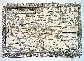 Карта Московского государства, опубликованная в 1549 году (Sigmund von Herberstein)