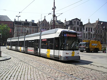 A HermeLijn low-floor tram in Ghent