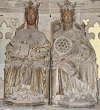 Статуя в соборе Магдебурга, предположительно изображающая Оттона I и Эдит