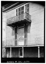 Thumbnail for File:Historic American Buildings Survey, April, 1960 WROUGHT IRON RAIL, MAIN FLOOR ON BULL STREET CAST IRON RAIL, SECOND FLOOR. - Crawford-Clarkson House, Bull and Blanding Streets, HABS SC,40-COLUM,4-5.tif