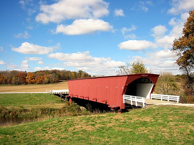 Hogback Bridge, one of the five remaining covered bridges in Madison County