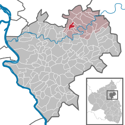 Läget för Holzappel i Rhein-Lahn-Kreis