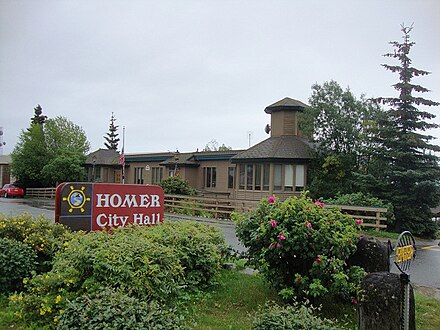 Homer City Hall, located on Pioneer Avenue