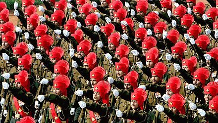 Soldiers of the Rajput Regiment during a Republic Day Parade