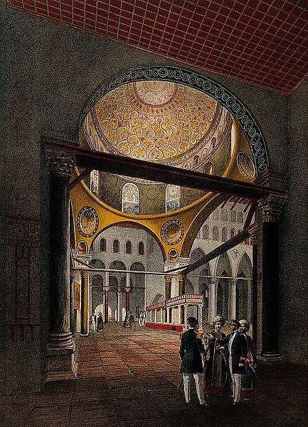 File:Interior of the Al-Aksa mosque, Jerusalem. Chromolithograph Wellcome V0050126.jpg