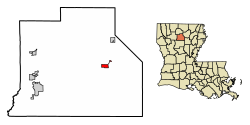Localização de Chatham em Jackson Parish, Louisiana.