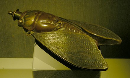 Japanese snuff bottle in the form of a cicada, c. 1900
