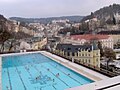 Outdoor pool with mineral water in winter