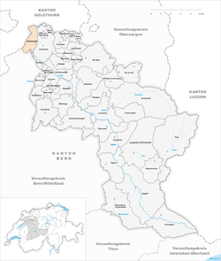 Harta e komunës Bätterkinden në distriktin Emmental