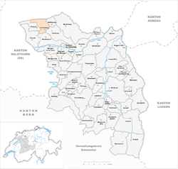 Harta e komunës Rumisberg në distriktin Oberaargau